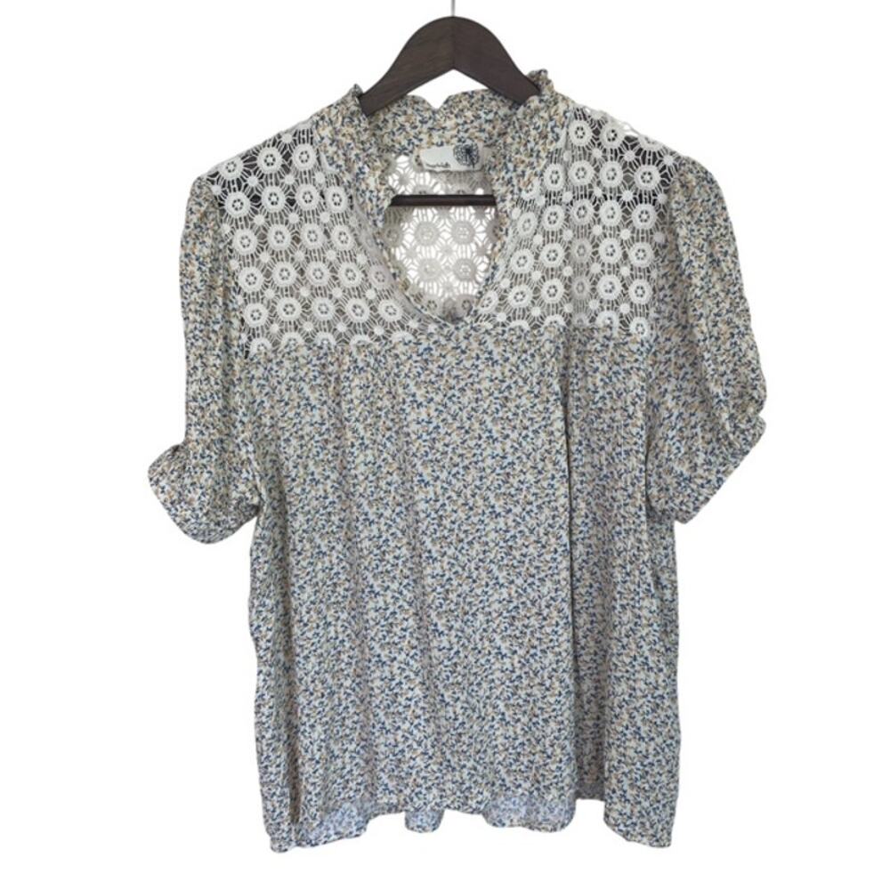Everleigh Ivory and Yellow Floral Boho Blouse - Large